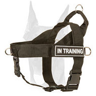 Nylon Doberman harness with ID-patches  Nylon Doberman harness with ID-patches
