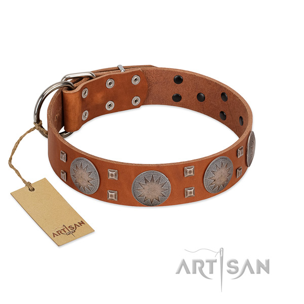 Easy to adjust full grain leather collar for your lovely canine