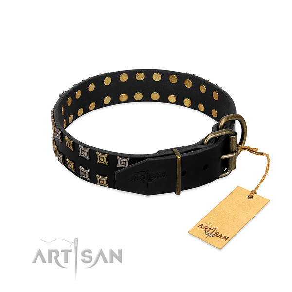 Top rate natural leather dog collar created for your four-legged friend