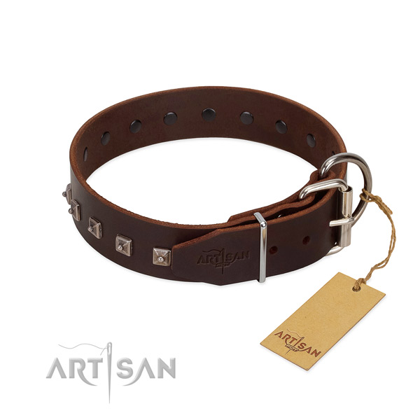 Stylish design leather collar for your pet