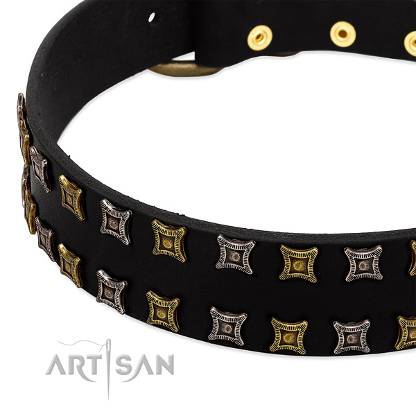 Soft leather dog collar for your lovely dog