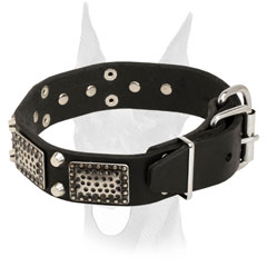 Reliable nickel plated hardwrae for leather Doberman collar