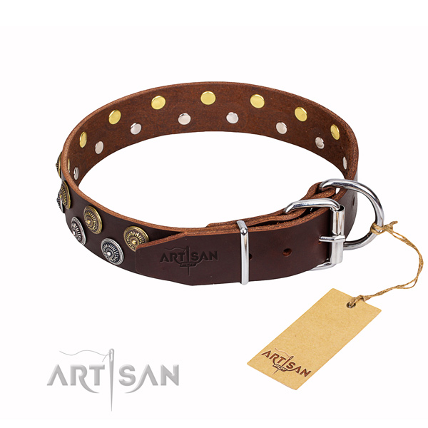 Tear-proof leather collar for your favourite canine